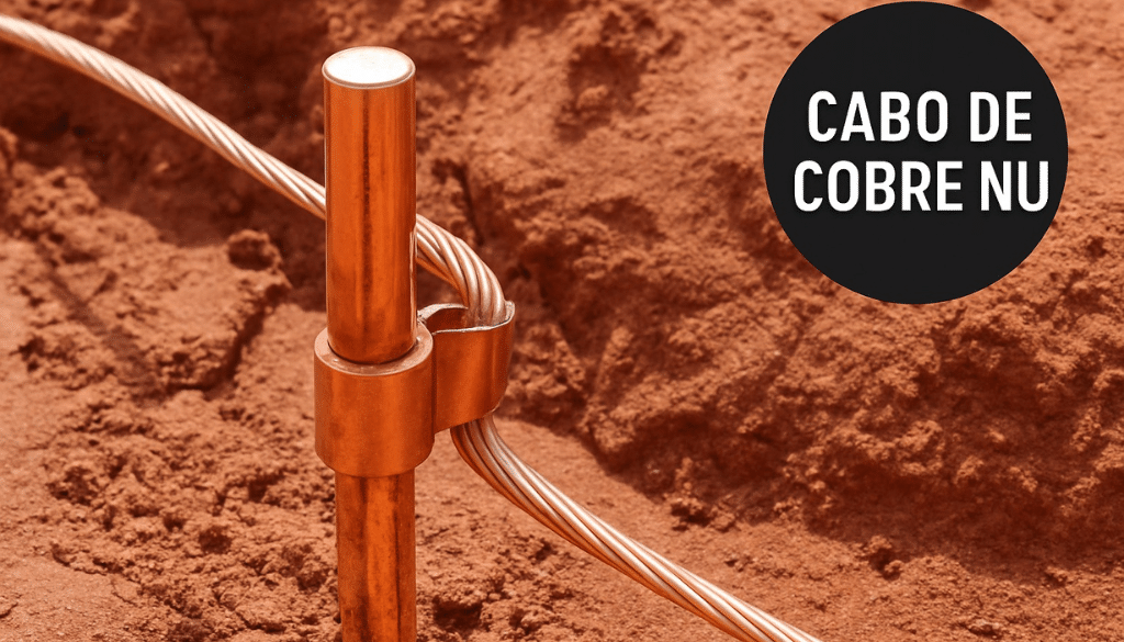 Instalação de cabo de cobre nu em sistema de aterramento conforme norma NBR5419:2015-conduscobre Instalação de cabo de cobre nu em sistema de aterramento conforme norma NBR5419:2015-conduscobre
