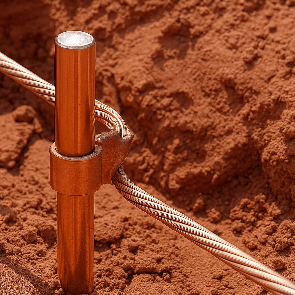 Instalação de cabo de cobre nu em sistema de aterramento conforme norma NBR5419:2015-conduscobre Instalação de cabo de cobre nu em sistema de aterramento conforme norma NBR5419:2015-conduscobre