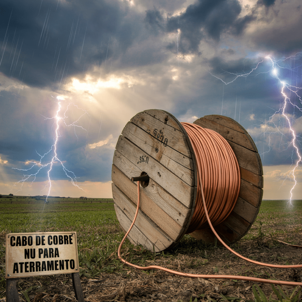 Cabo de cobre nu aplicado em sistema de aterramento elétrico-conduscobre Cabo de cobre nu aplicado em sistema de aterramento elétrico-conduscobre